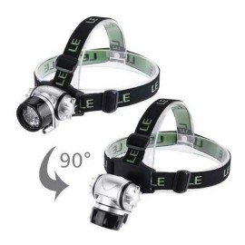 Lampara Led Cabeza 18 Leds Ajustable Minero Campismo Caza Blanco Plateado