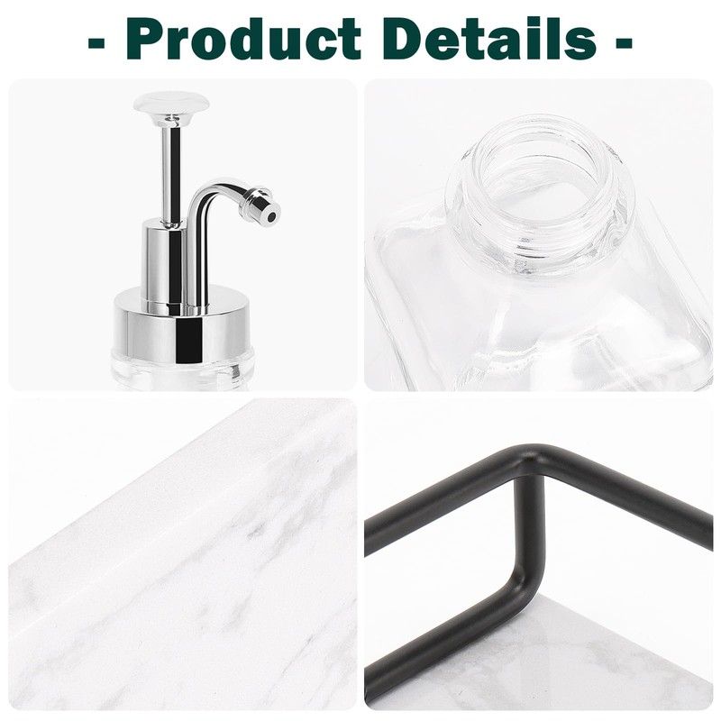 BathAce Coffee Syrup Dispenser for Coffee Bar, Clear Glass Syrup