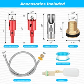 Pig Nipple Waterer, 4-Port Pig Waterer Kit with Float Valve