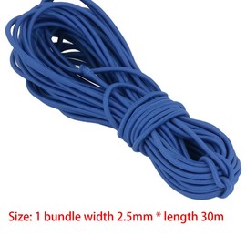 30M Round Elastic Cord Royal Blue 2.5MM Elastic Bungee Rope Stretchy Cord Elastic String for Backpack Tent Poles Sewing DIY Craft Making
