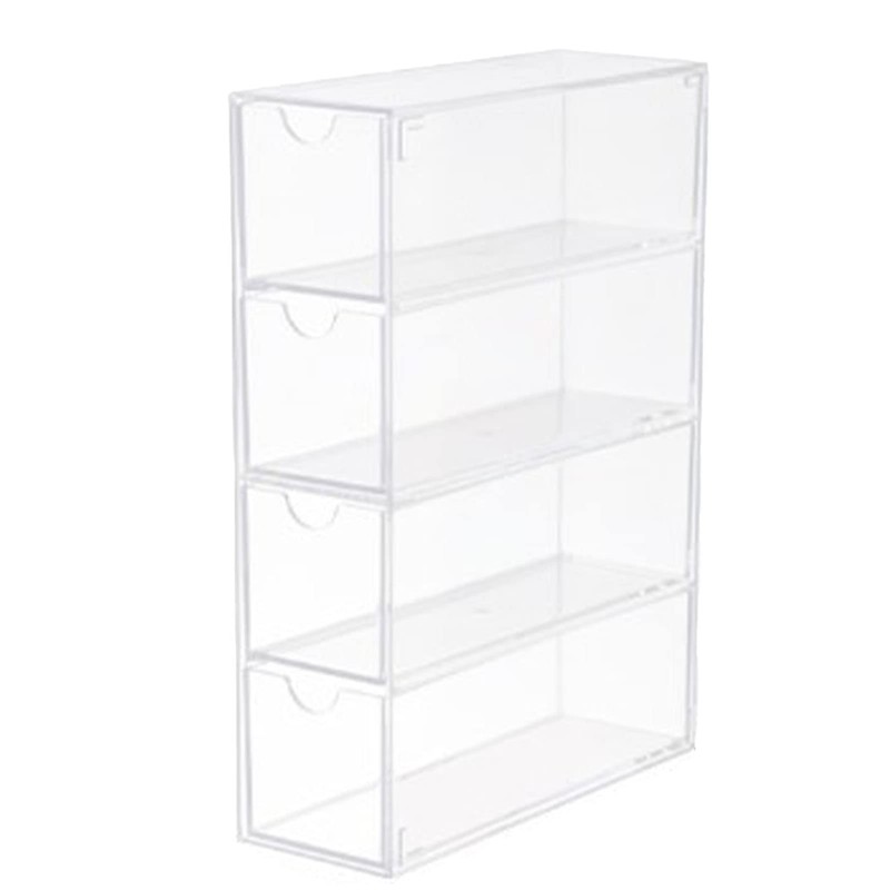 Stackable 4 Drawer, Acrylic Glasses Storage Box for Make-Up, Office