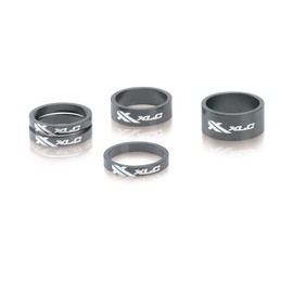 XLC, unisex adult, Lenkkopferweiterung A-Head Spacer-Set AS-A02 3x5/1x10/1x15 mm 1 1/8 Zoll, titan-farbig