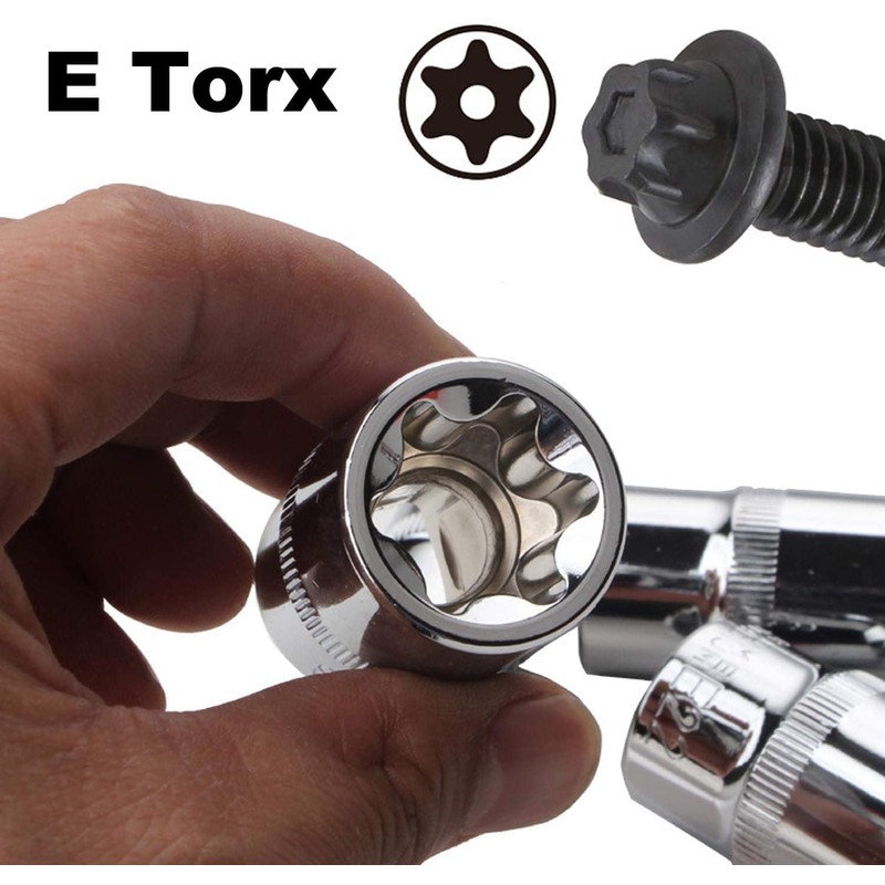 14 Piece E Torx Star Wrench Set with Case, 1/4",