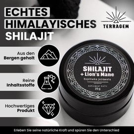 TERRAGEM TERRAGEM Shilajit Altai Mumijo 30g C Natrliches Harz aus dem Altai C 100% ohne Zus?tze C Fulvins?ure & Mineralien C Nahrungserg?nzungsmittel C Vegan C Adaptogen C Energie - Glasdose