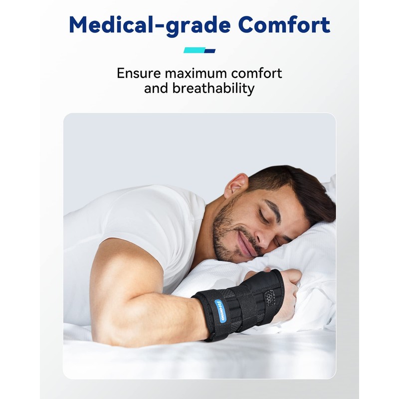 Fitomo Wrist Support with 3 Metal Splints and Soft Thumb