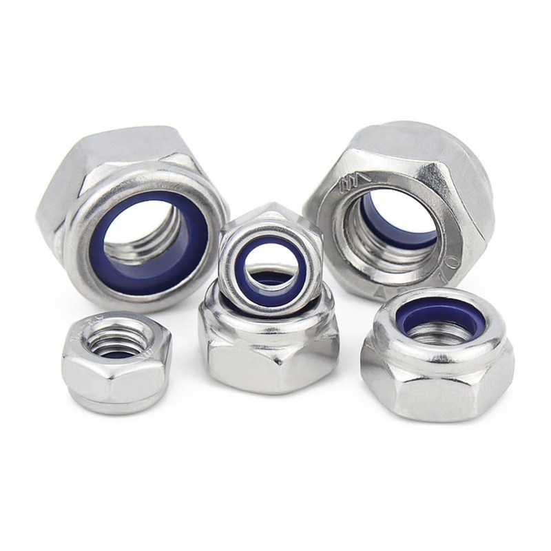 Hex Lock Nuts 20pcs M3 to M10 with Flat Washers