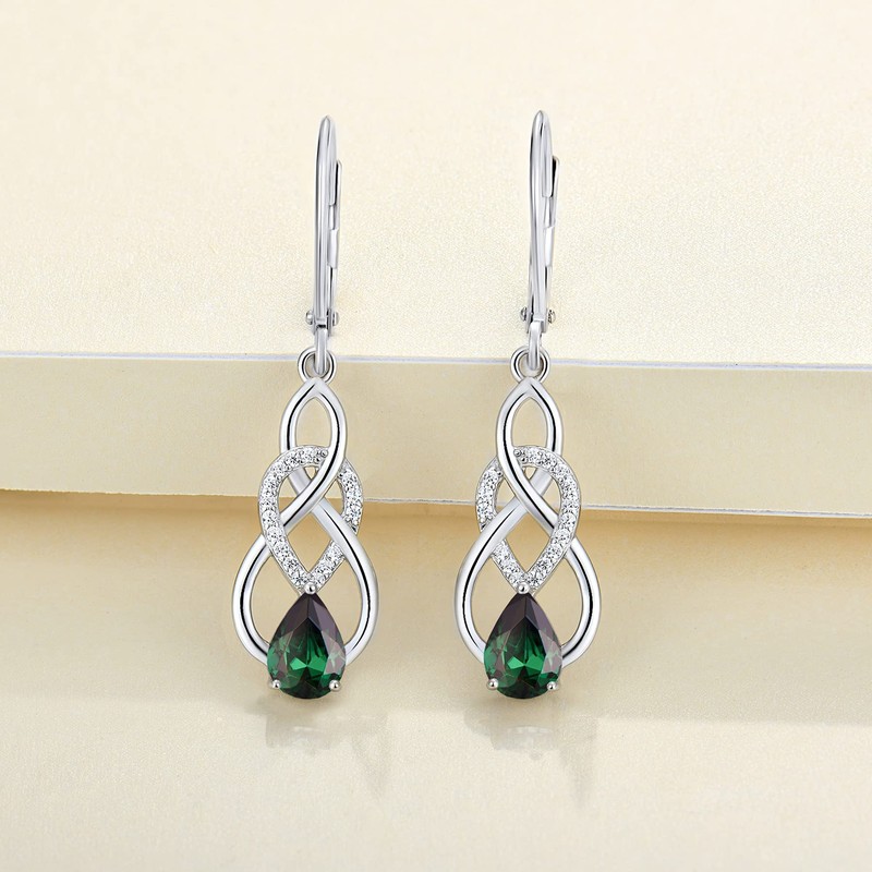 YL Women's Infinity Celtic Knot Drop Earrings 925 Sterling Silver