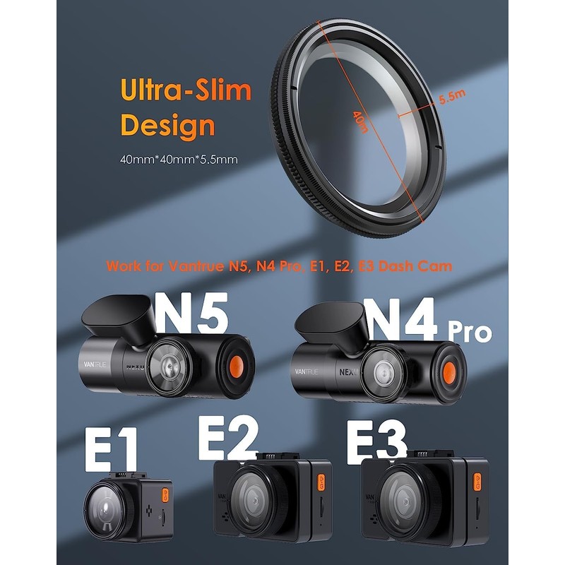 Vantrue 40mm Ultra-Slim CPL Circular Polarizer Filter for Vantrue N5,