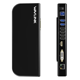 WAVLINK USB 3.0 Universal Docking Station 1x4K Support HDMI Output Port/1xDVI Port/2xUSB 3.0 Port/4xUSB 2.0 Port/1xGigabit Ethernet Port, Support Windows Vista/7/8/8.1Mac OS 10.2 or Linux