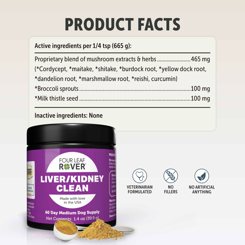 Four Leaf Rover Dog Liver Support - with Organic Milk