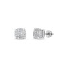 Mens Ladies 14K Gold Over Silver Lab Diamond Earrings Screw
