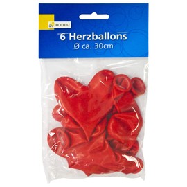 Balloons Heart Shape Pack of 6 / Diameter 30 cm