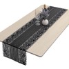 mookaitedecor Black Lace Table Runner for Wedding Decor,Embroidered Floral Table