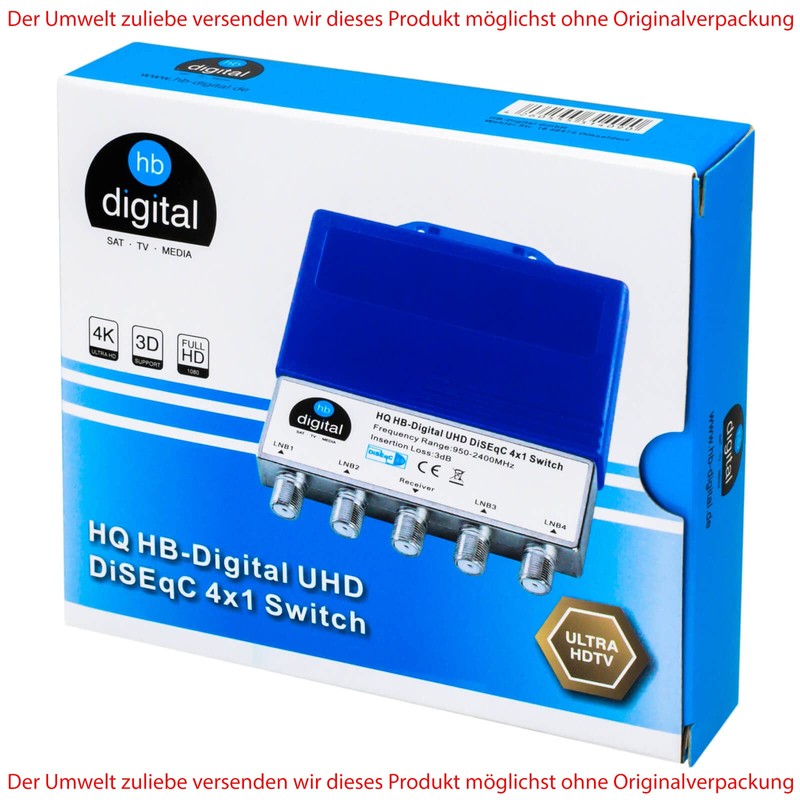 2 x HQ DiseqC Switch 4/1 with Weatherproof Housing HB-DIGITAL