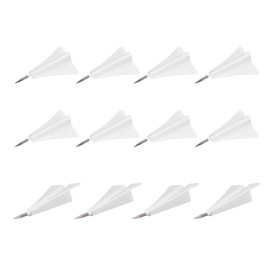 PATIKIL Airplane Push Pin, 12 Pcs Decorative Metal Push Pin Cute Aircraft Thumb Tacks for Bulletin Board Map Photo Home Office Decor, White