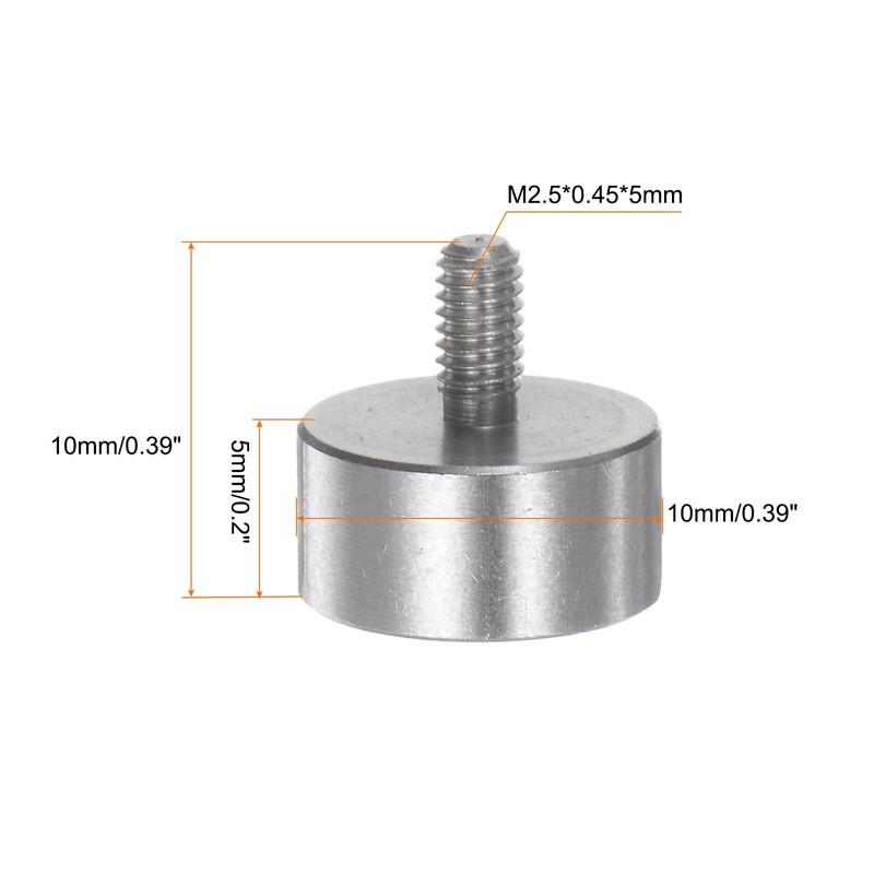 sourcing map 2pcs Flat Contact Points 10mm Dia 5mm Length