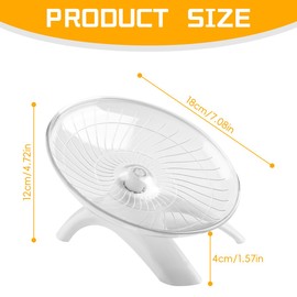 Lotsdonxia Super-Silent Flying Saucer Hamster Wheel, Non-Slip Wave Design, Stable Plastic and Steel Bearing, Quiet Exercise Wheel for Hamsters, Gerbils & Small Pets (White)