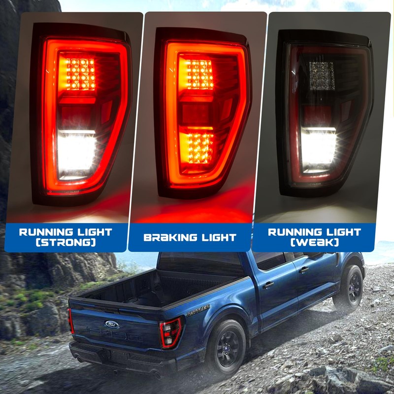 LED Tail Lights Assembly with Left and Right Sides Matte