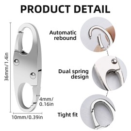 10Pcs Zipper Clip Anti Theft Deterrent Safety Lock Alloy Carabiner for Hanging Things On Bag Keychain Outdoor Equipment S Shaped Detachable Zipper Lock for Backpack Suitcase Handbag(Silver)