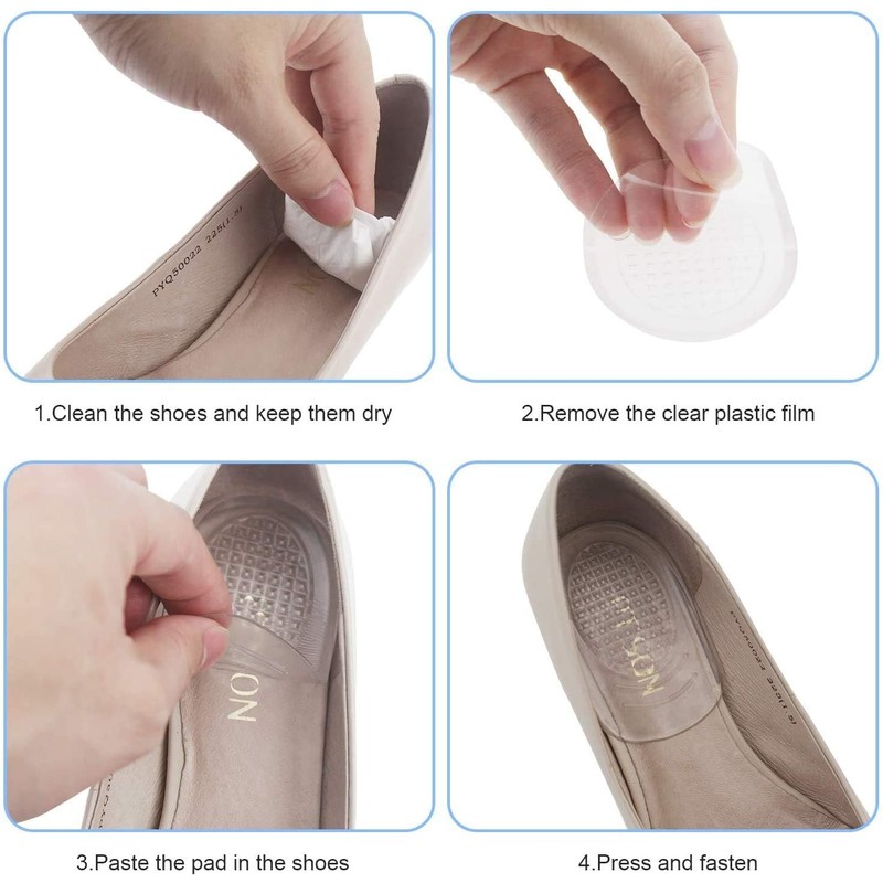 4pcs Heel Gel Pads & Cushion Cups - Gel Heel Pads for Plantar & Achilles Support
