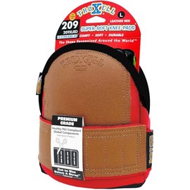 TROXELL USA Super-Soft Large Leatherhead Red Knee Pads - Comfortable, Adjustable, Washable Kneepads