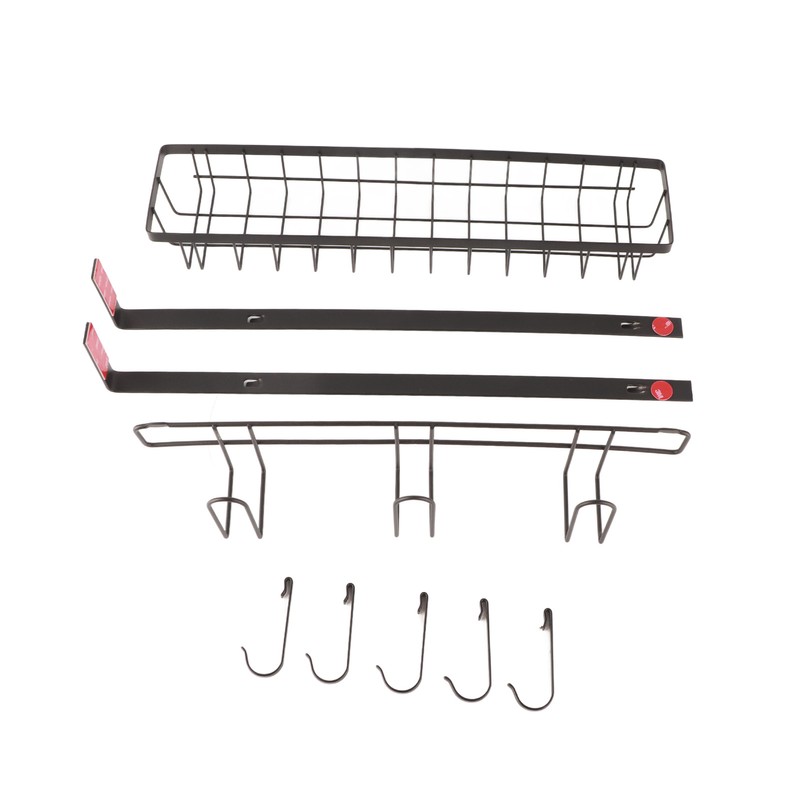 Refrigerator Hanging Shelf Nail Free with Hooks Black Refrigerator Spice