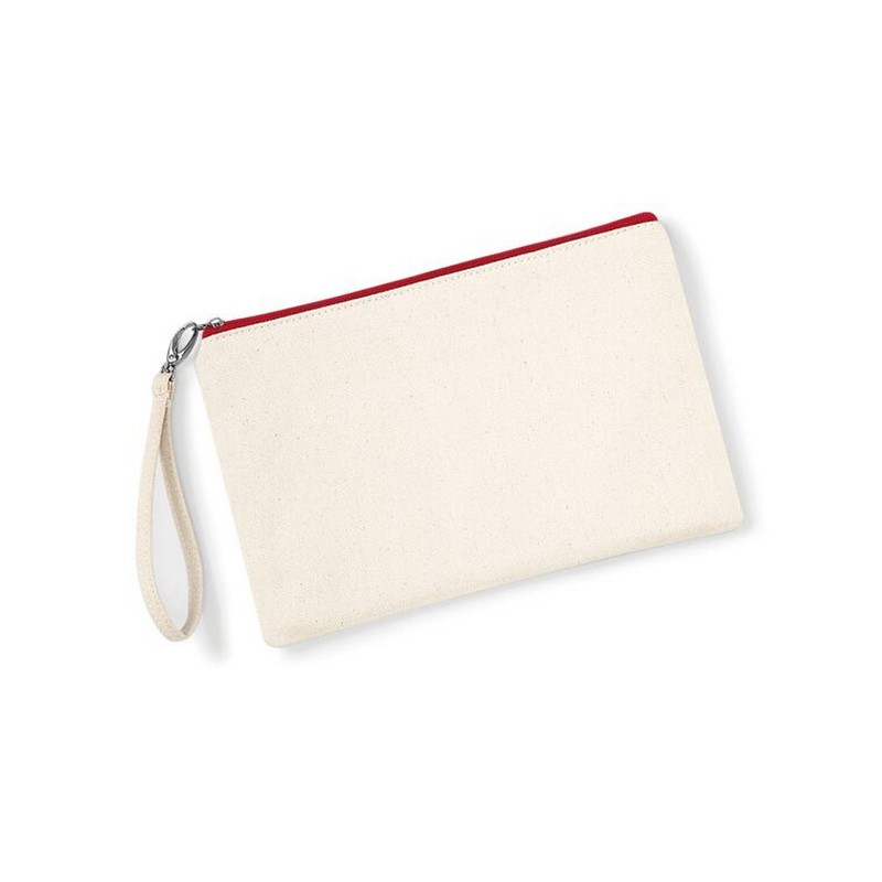 Westford Mill W520 Canvas Wristlet Pouch, Natural / black