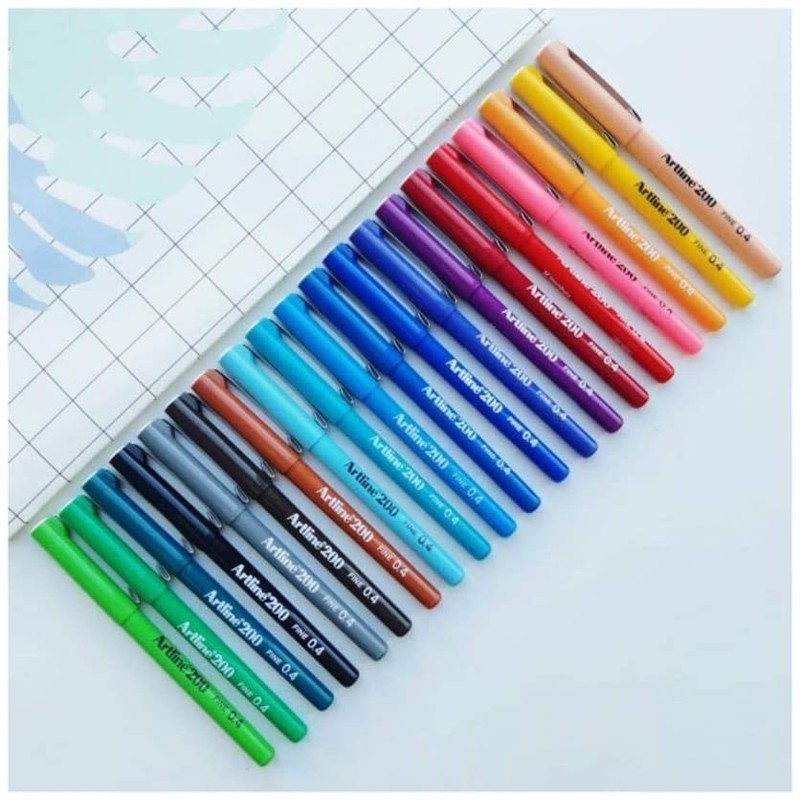 Artline 200 Fineliners Technical Drawing Pens - Pack 20