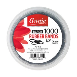 Annie Black Rubber Bands - 1000pcs    3162