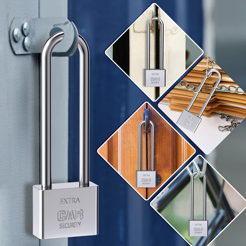 Lengthened Padlock with 3 Keys, 40mm Long Shackle Padlock High