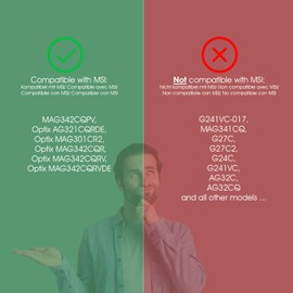 3idee VESA Adapter, VESA Mount Compatible with MSI Optix Monitor (MAG342CQR, MAG342CQRV, MAG301CR2, AG321CQRDE, MAG342CQRVDE) - MSI VESA Mount 100 x 100 mm - Monitor Hanging Made Easy