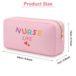 Heigebi Nurse Life Nurse Makeup Bag Nursing Student Gifts Nurse Practitioner Gifts for Women Girls Sister Nurse Nursing Graduation Nurses Week Christmas Birthday Gifts Oxford Cloth Nurse Cosmetic Bag