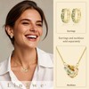 Linawe Peridot Green Interlocking Circle Necklace for Women, Gold Moissanite
