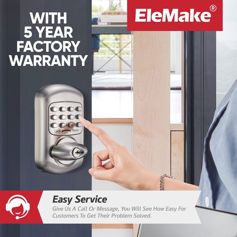 Bravex Keyless Deadbolt Keypad Entry Door Lock Zinc Alloy Sabbath