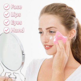 Henyall Powder Puff,Triangle Powder Puffs for Pressed Pówder,Reusable Makeup Púff Triangle Soft Pówder Sponge,Wet Dry Dual-Use Facial Make Up Sponges for Loose/Pressed Foundation (4Pcs Black + Pink)