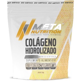Meta Nutrition, Colágeno Hidrolizado Grass Feed, a base de péptidos bioactivos de Alta Pureza, 500 g. Libre de rellenos. 50 servicios