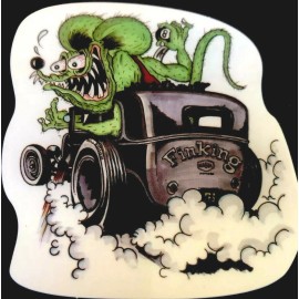 ED ROTH RAT FINK STICKER “8 BALL FINKING ” 3“ X 3“ OLD CLASSIC FORD GLOSSY FINISH