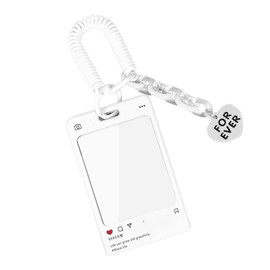 ZAYIUKI Creative Acrylic Ferrule Transparent Card Holder Kpop Photo Card Holder Key Ring Idol Photos Sleeves Postcards Card Holder