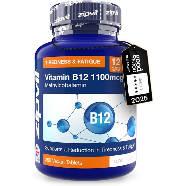 Zipvit Vitamin B12 Tablets High Strength 1100mcg, 1 Year Supply,