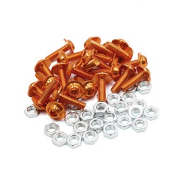VekAuto 25pcs M6 Orange Aluminum Alloy Head Motorcycle Bolts Screws Nuts Auto Accessories