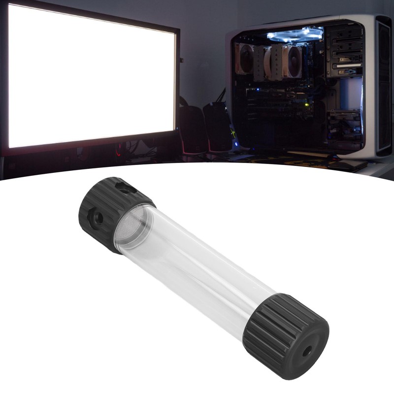 295mm Cylindrical Water Cooling Tank G1/4 Thread PMMA POM Transparent