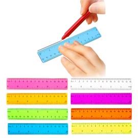 CHENATING 8Pcs Metric Bulk Rulers Set with Inches and Centimeters Kids Ruler for School Colorful Transparent Ruler Ruler Colorful Rulers Clear Measuring Ruler Colorful Rulers Multi, as described