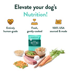 Portland Pet Food Company Fresh Dog Food Pouches - Human-Grade Topper Mix-Ins & Wet Pet Meals - Small & Large Breed Puppy & Senior Dogs - Gluten-Free Limited Ingredient Meal Toppers - 8 Pack Variety