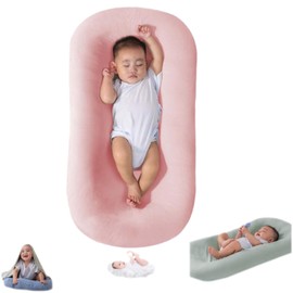 2024 New Baby Lounger for Newborn Breathable & Portable Infant Lounger Cover,Newborn Essentials,Organic Cotton, Fiberfill (powder0-12 Months)