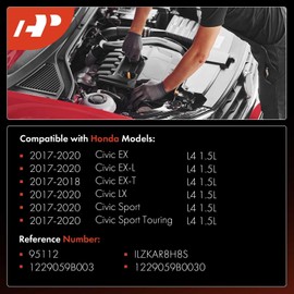 A-Premium - Bujía de iridio compatible con Honda Civic 2016 2017 2018 2019 2020, 1.5L 2.0L, paquete de 4