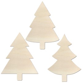 Kleenes Traumhandel Set of 3 Christmas Trees up to 80 cm Height to Paint Yourself (10 cm Height, Set of 3)