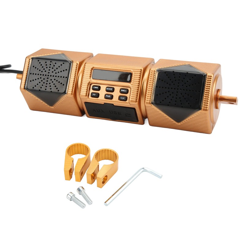 Motorcycle Stereo Speaker Handlebar Mount MP3 Music Player IP54 Waterproof