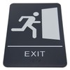 Black & White ADA Exit Sign with Braille-9" x 6"