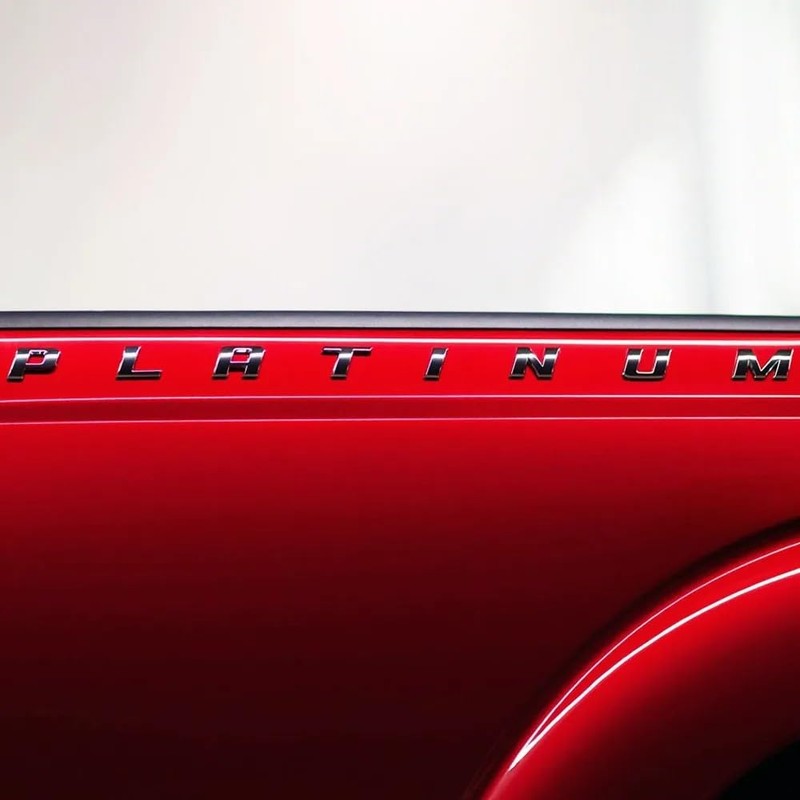 1x Side Bed Platinum Emblems 3D Letter Badge with Adhesive