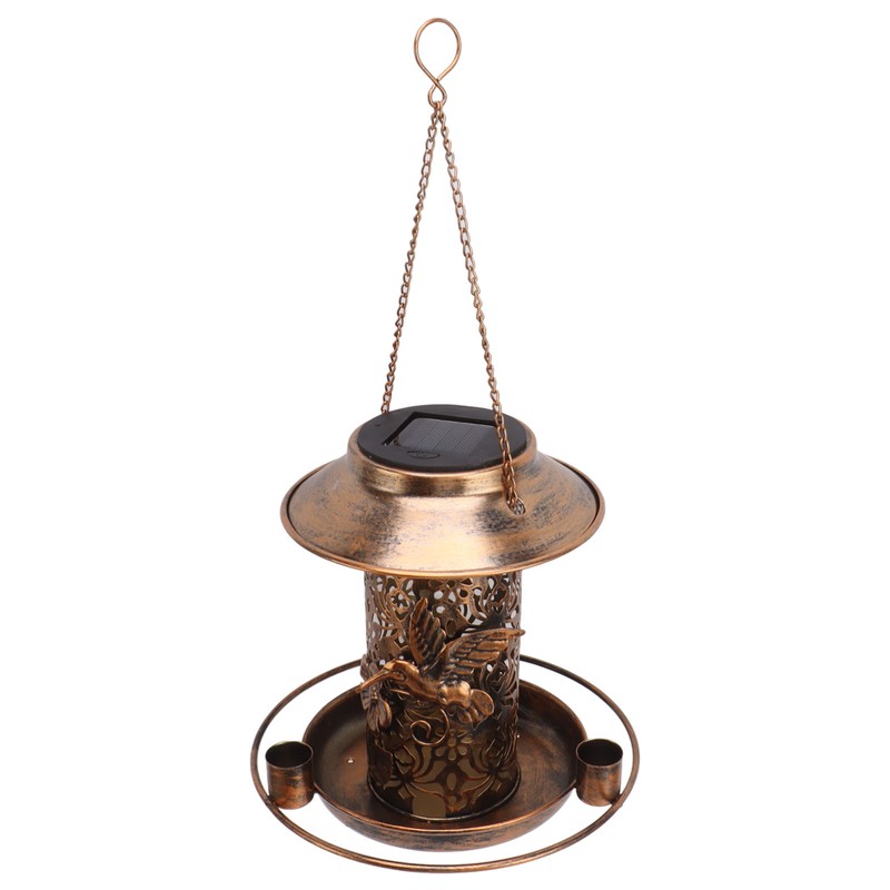Solar Bird Feeder for Outdoors Hanging IP65 Waterproof Warm Light